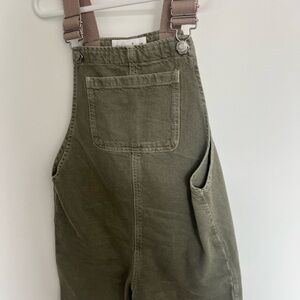 Zara Olive Green Kids Overalls with Neutral Straps
